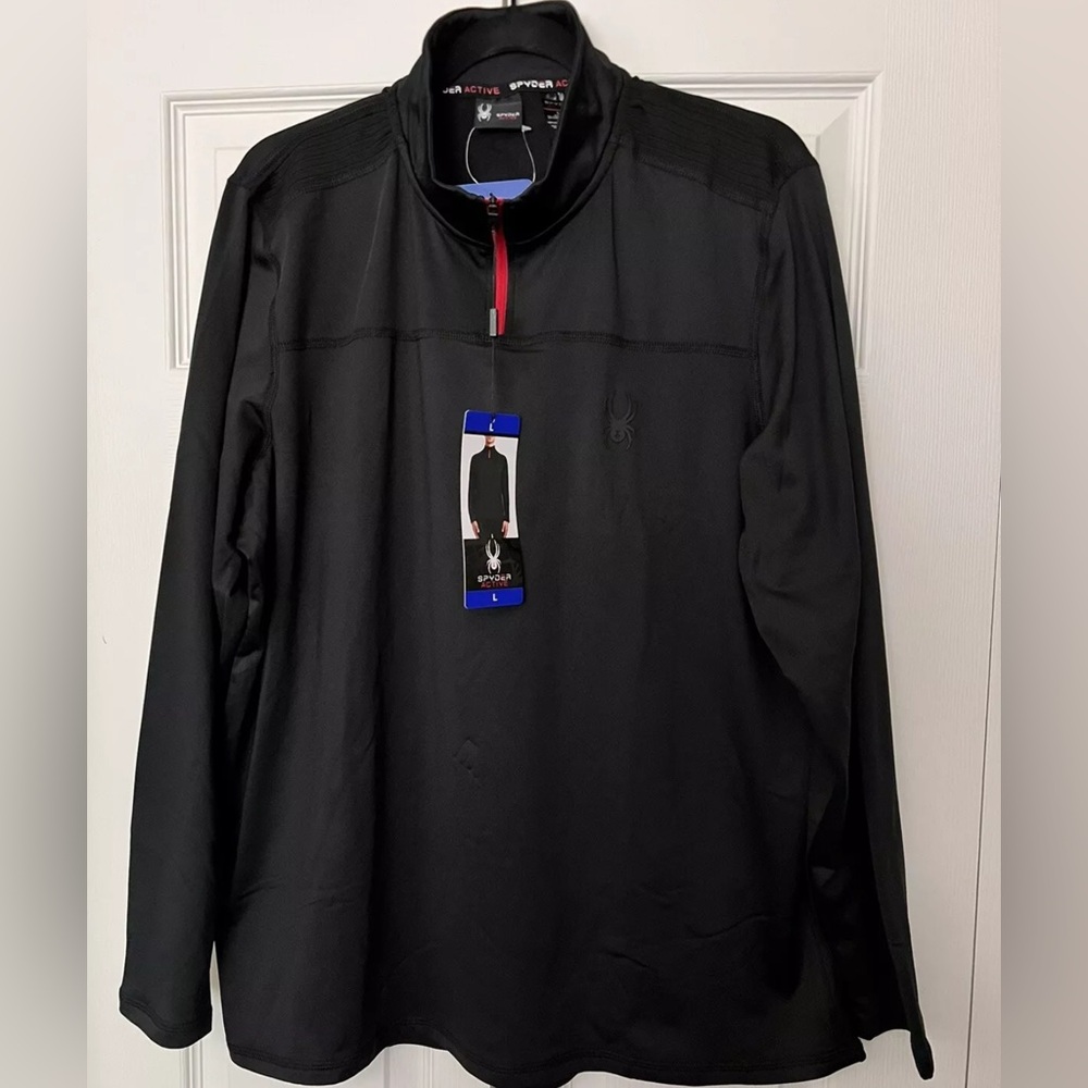Spyder Active Men’s Performance ¼ Zip (Large, Black)